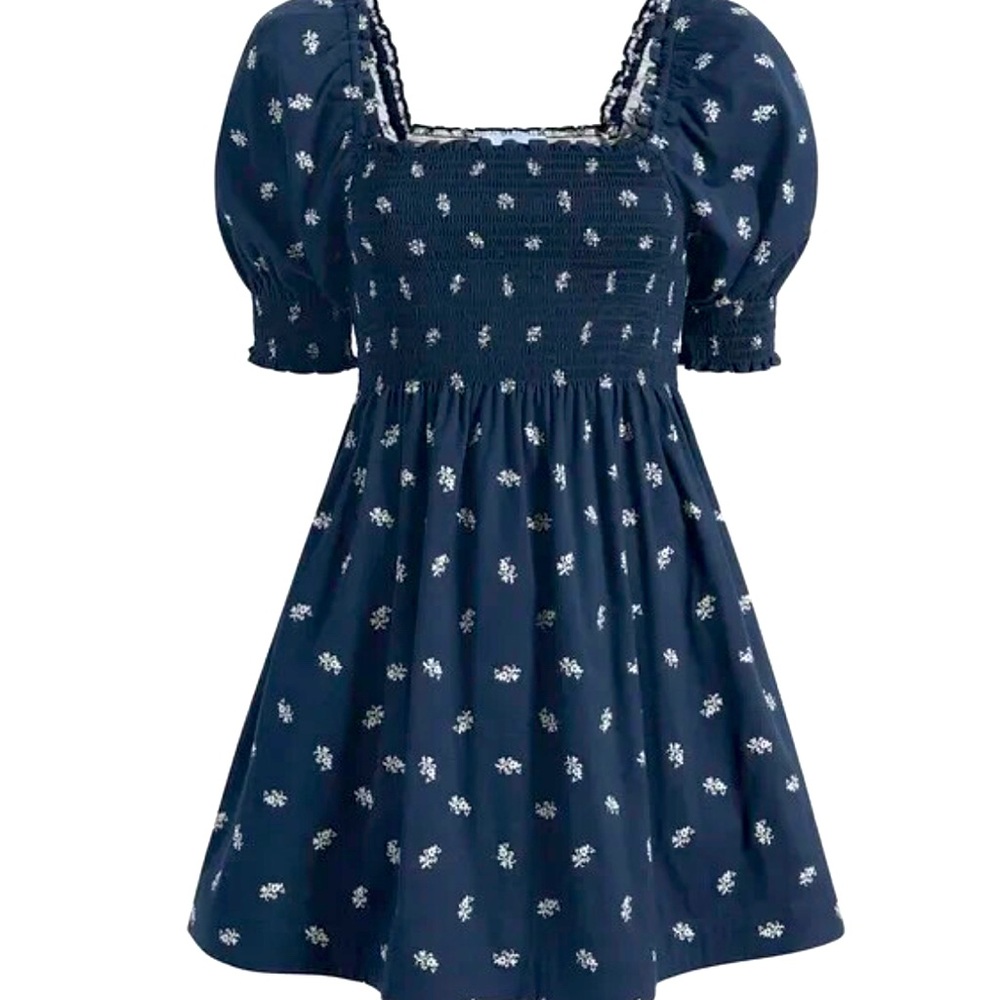 Hill House Women’s The Athena Nap Dress Navy Floral Jaquard Sz XL